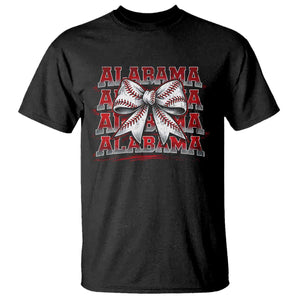 Alabama Fan T Shirt Vintage Bama Baseball Coquette Bow Women Girls Kids TS10 Black Print Your Wear