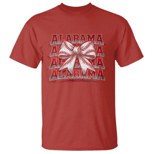 Alabama Fan T Shirt Vintage Bama Baseball Coquette Bow Women Girls Kids TS10 Red Print Your Wear