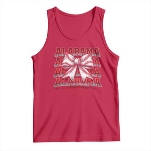Alabama Fan Tank Top Vintage Bama Baseball Coquette Bow Women Girls Kids TS10 Red Print Your Wear