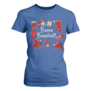 Alabama Baseball T Shirt For Women Cute Trendy Bama Fan Game Day Doodle TS10 Royal Blue Print Your Wear