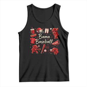 Alabama Baseball Tank Top Cute Trendy Bama Fan Game Day Doodle TS10 Black Print Your Wear