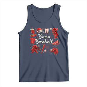 Alabama Baseball Tank Top Cute Trendy Bama Fan Game Day Doodle TS10 Navy Print Your Wear