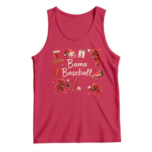 Alabama Baseball Tank Top Cute Trendy Bama Fan Game Day Doodle TS10 Red Print Your Wear