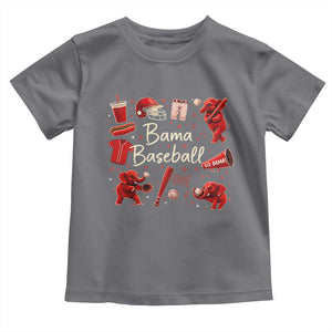 Alabama Baseball Toddler T Shirt Cute Trendy Bama Fan Game Day Doodle TS10 Charcoal Print Your Wear