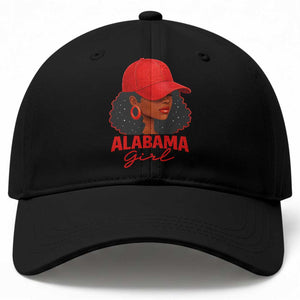 Vintage Alabama Girl Baseball Cap Bama Fan Black Women Sports Lover TS10 Print Your Wear