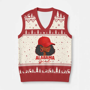Vintage Alabama Girl V-Neck Knit Sweater Vest Bama Fan Black Women Sports Lover TS10 Beige Red Print Your Wear