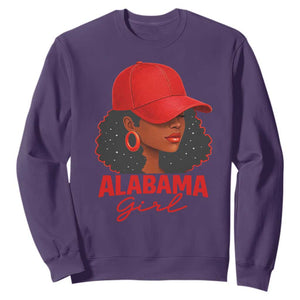 Vintage Alabama Girl Sweatshirt Bama Fan Black Women Sports Lover TS10 Purple Print Your Wear