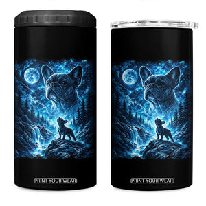 French Bulldog Howling To The Moon 4 in 1 Can Cooler Tumbler Vintage Graphic Dog Lovers Silly Frenchy Bulldog Mom TS10 One Size: 16 oz Black Print Your Wear