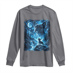 French Bulldog Howling To The Moon Long Sleeve Shirt Vintage Graphic Dog Lovers Silly Frenchy Bulldog Mom TS10 Charcoal Print Your Wear