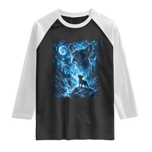 French Bulldog Howling To The Moon Raglan Shirt Vintage Graphic Dog Lovers Silly Frenchy Bulldog Mom TS10 Black White Print Your Wear