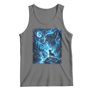 French Bulldog Howling To The Moon Tank Top Vintage Graphic Dog Lovers Silly Frenchy Bulldog Mom TS10 Black Heather Print Your Wear