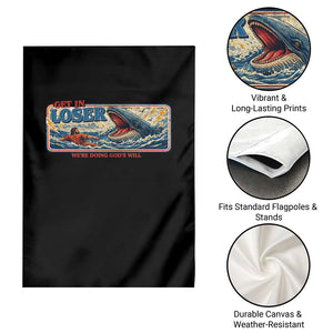 Funny Jonah And The Whale Garden Flag Christian Bible Get in Loser Were Doing Gods Will TS10 Print Your Wear