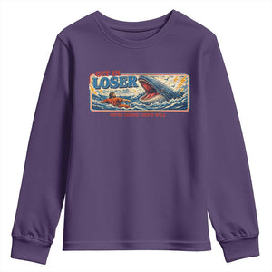 Funny Jonah And The Whale Youth Sweatshirt Christian Bible Get in Loser Were Doing Gods Will TS10 Purple Print Your Wear