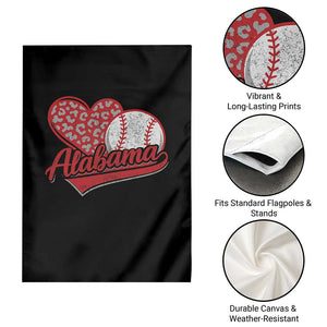 Alabama Fan Garden Flag AL Baseball Heart Graphic Sports Style 80s 90s TS10 Print Your Wear