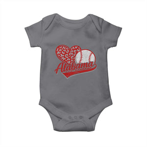 Alabama Fan Baby Onesie AL Baseball Heart Graphic Sports Style 80s 90s TS10 Charcoal Print Your Wear