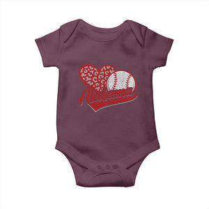 Alabama Fan Baby Onesie AL Baseball Heart Graphic Sports Style 80s 90s TS10 Maroon Print Your Wear