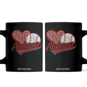 Alabama Fan Coffee Mug AL Baseball Heart Graphic Sports Style 80s 90s TS10 Black Print Your Wear