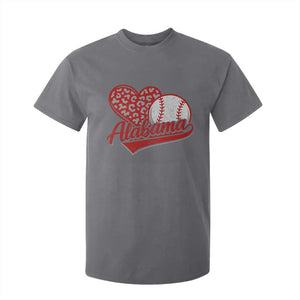 Alabama Fan T Shirt For Kid AL Baseball Heart Graphic Sports Style 80s 90s TS10 Charcoal Print Your Wear