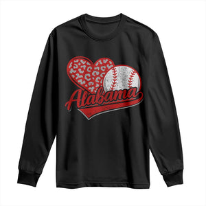 Alabama Fan Long Sleeve Shirt AL Baseball Heart Graphic Sports Style 80s 90s TS10 Black Print Your Wear