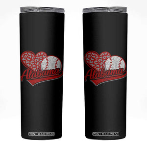 Alabama Fan Skinny Tumbler AL Baseball Heart Graphic Sports Style 80s 90s TS10 Black Print Your Wear