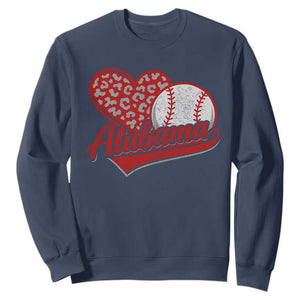 Alabama Fan Sweatshirt AL Baseball Heart Graphic Sports Style 80s 90s TS10 Navy Print Your Wear