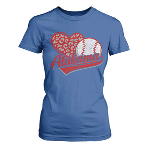 Alabama Fan T Shirt For Women AL Baseball Heart Graphic Sports Style 80s 90s TS10 Royal Blue Print Your Wear