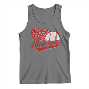 Alabama Fan Tank Top AL Baseball Heart Graphic Sports Style 80s 90s TS10 Black Heather Print Your Wear