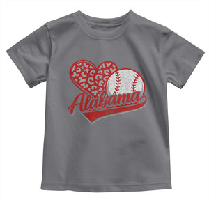 Alabama Fan Toddler T Shirt AL Baseball Heart Graphic Sports Style 80s 90s TS10 Charcoal Print Your Wear