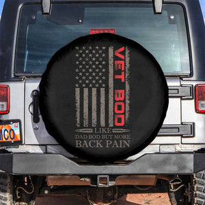 Vet Bod Spare Tire Cover Funny Veteran Like Dad Bod But More Back Pain US Flag TS10 No hole Black Print Your Wear