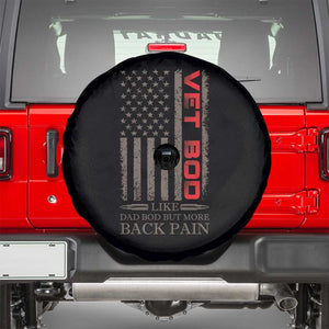 Vet Bod Spare Tire Cover Funny Veteran Like Dad Bod But More Back Pain US Flag TS10 Black Print Your Wear