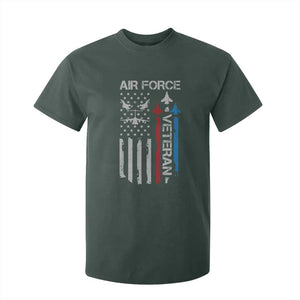 Air Force Veteran T Shirt For Kid Distressed American Flag Retired Dad Grandpa TS10 Dark Forest Green Print Your Wear