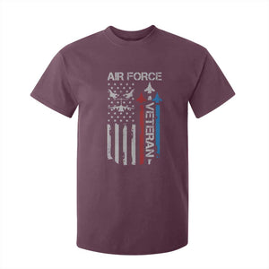 Air Force Veteran T Shirt For Kid Distressed American Flag Retired Dad Grandpa TS10 Maroon Print Your Wear