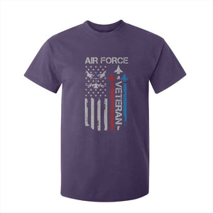 Air Force Veteran T Shirt For Kid Distressed American Flag Retired Dad Grandpa TS10 Purple Print Your Wear