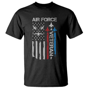 Air Force Veteran T Shirt Distressed American Flag Retired Dad Grandpa TS10 Black Print Your Wear