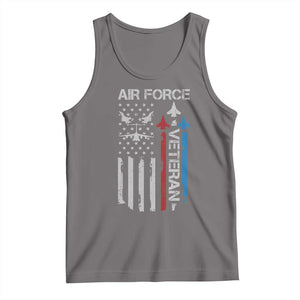 Air Force Veteran Tank Top Distressed American Flag Retired Dad Grandpa TS10 Deep Heather Print Your Wear