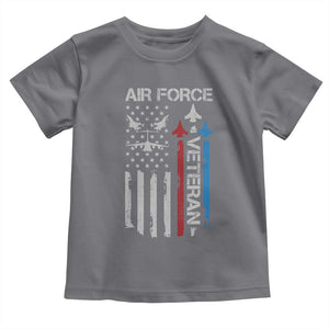 Air Force Veteran Toddler T Shirt Distressed American Flag Retired Dad Grandpa TS10 Charcoal Print Your Wear