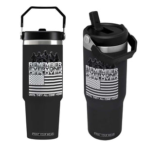 R.E.D Friday Flip Straw Tumbler Remember Everyone Deployed Military US Flag TS10 One Size: 30 oz Black Print Your Wear