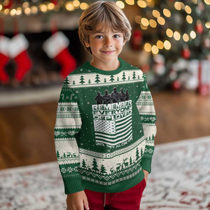R.E.D Friday Ugly Christmas Sweater Remember Everyone Deployed Military US Flag TS10 Forest Green Beige Print Your Wear