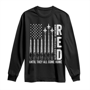 RED Friday Remember Everyone Deployed Long Sleeve Shirt Military American Flag TS10 Black Print Your Wear