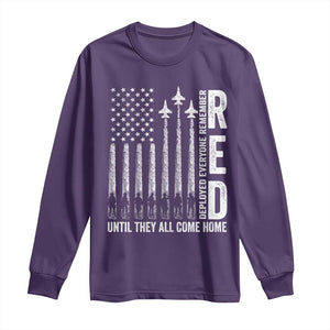 RED Friday Remember Everyone Deployed Long Sleeve Shirt Military American Flag TS10 Purple Print Your Wear