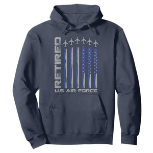 Retired US Air Force Hoodie Vintage USAF Veteran USA Flag TS10 Navy Print Your Wear