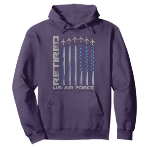 Retired US Air Force Hoodie Vintage USAF Veteran USA Flag TS10 Purple Print Your Wear