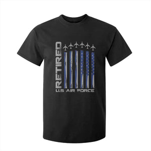 Retired US Air Force T Shirt For Kid Vintage USAF Veteran USA Flag TS10 Black Print Your Wear