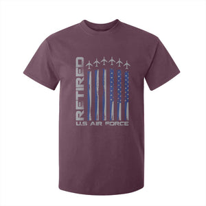 Retired US Air Force T Shirt For Kid Vintage USAF Veteran USA Flag TS10 Maroon Print Your Wear