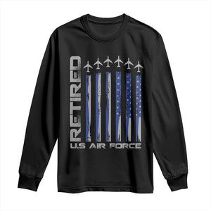 Retired US Air Force Long Sleeve Shirt Vintage USAF Veteran USA Flag TS10 Black Print Your Wear