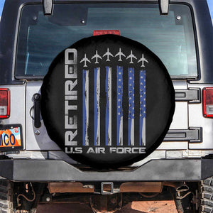 Retired US Air Force Spare Tire Cover Vintage USAF Veteran USA Flag TS10 No hole Black Print Your Wear