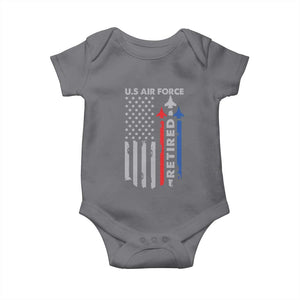 Veteran US Air Force Baby Onesie Vintage USA Flag Veterans TS10 Charcoal Print Your Wear