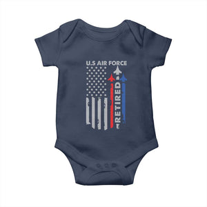 Veteran US Air Force Baby Onesie Vintage USA Flag Veterans TS10 Navy Print Your Wear