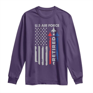Veteran US Air Force Long Sleeve Shirt Vintage USA Flag Veterans TS10 Purple Print Your Wear