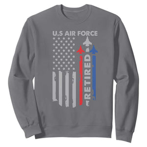 Veteran US Air Force Sweatshirt Vintage USA Flag Veterans TS10 Charcoal Print Your Wear